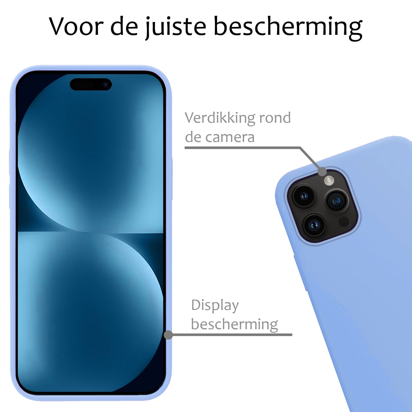 iPhone 15 Pro Max Hoesje Siliconen - Lichtblauw