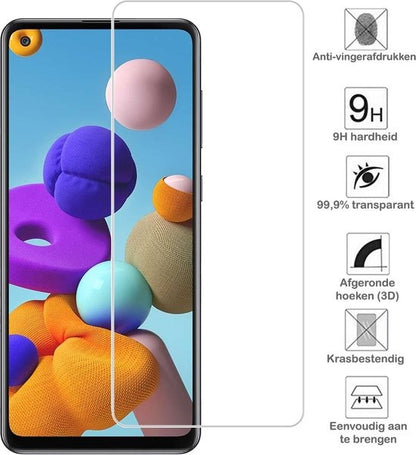 Samsung A21s Screenprotector Tempered Glass