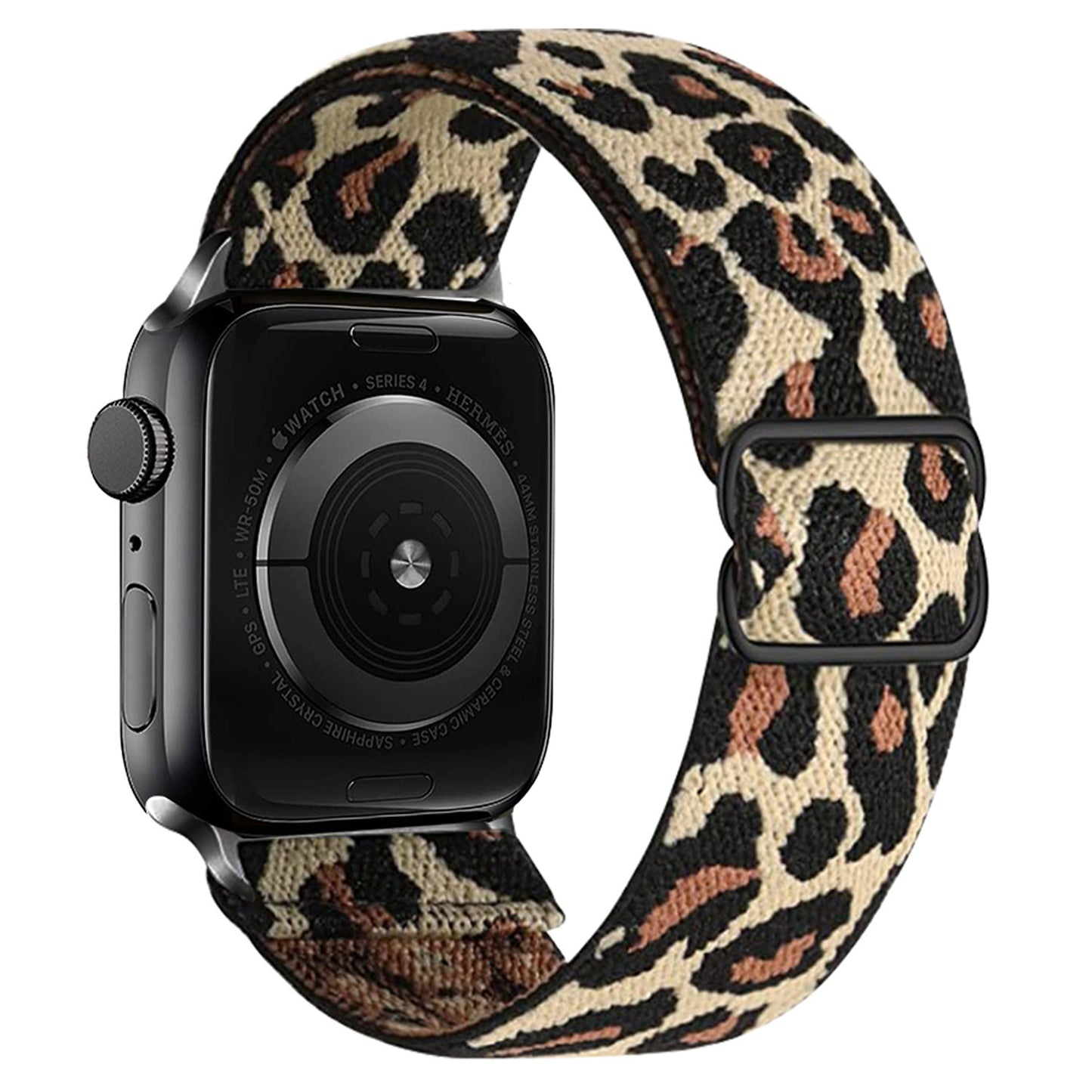 Horloge Bandje Geschikt Voor Apple Watch 1-8 / SE - 38/40/41 mm Bandje Stof - Panter Geel