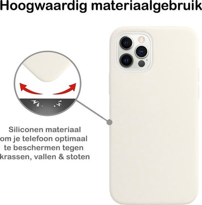 iPhone 12 Pro Max Hoesje Siliconen Backcover Lichtgewicht - Wit