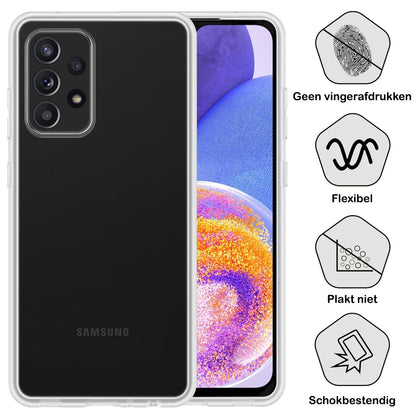 Samsung A23 Hoesje Siliconen Backcover Lichtgewicht - Transparant