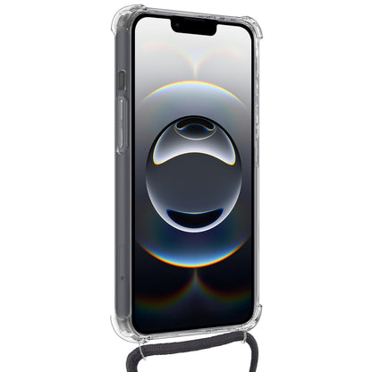 iPhone 16e Hoesje Kaarthouder met Koord Backcover Shockproof - Transparant