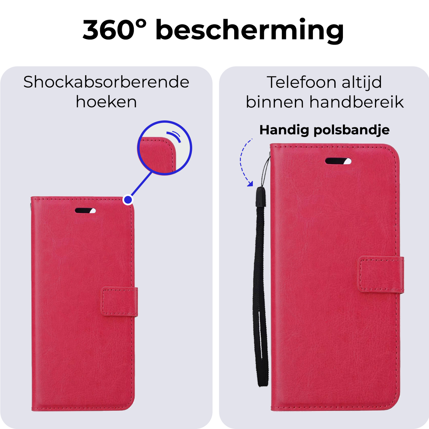 Google Pixel 8a Hoesje Book Case Kunstleer - Donkerroze