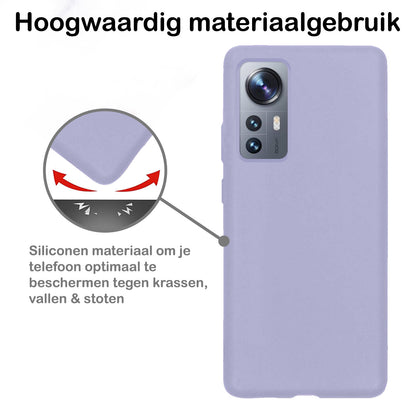 Xiaomi 12 Pro Hoesje Siliconen Backcover Lichtgewicht - Lila