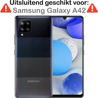 Samsung A42 Hoesje met Pasjeshouder Siliconen - Transparant