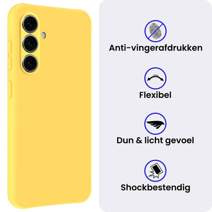 Samsung S26 Plus Hoesje Siliconen Backcover Lichtgewicht - Geel