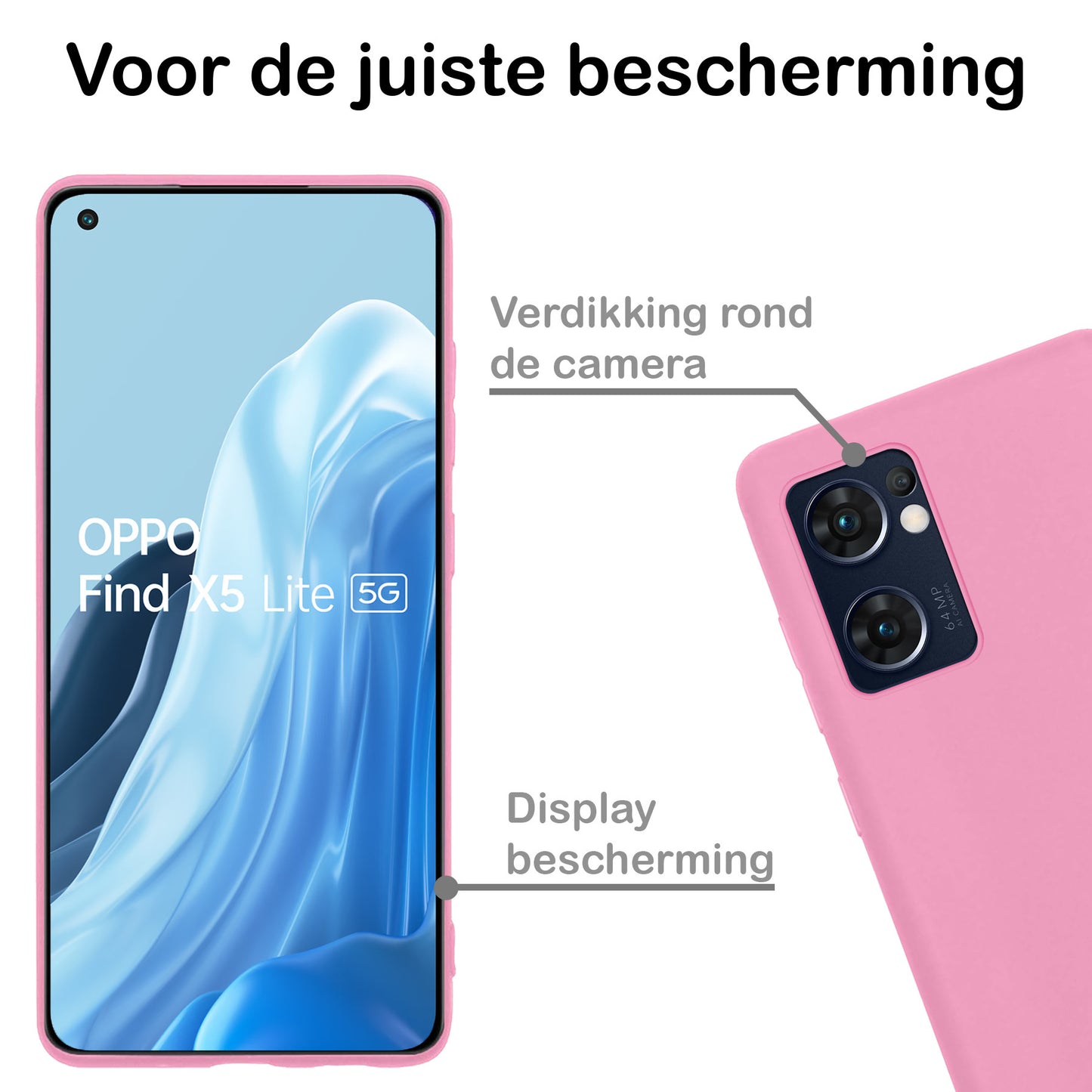 OPPO Find X5 Lite Hoesje Siliconen - Lichtroze