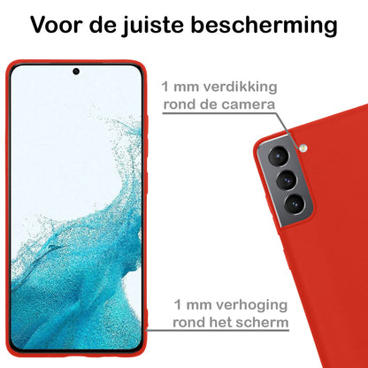 Samsung S22 Plus Hoesje Siliconen Backcover Lichtgewicht - Rood