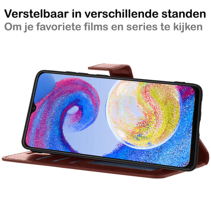 Samsung A04s Hoesje Bookcase Cover met Kaarthouder - Bruin