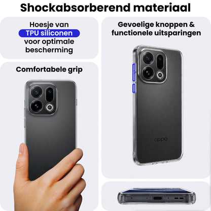 OPPO Find X9 Hoesje Siliconen Backcover Lichtgewicht - Transparant