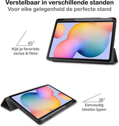 Samsung Galaxy Tab S6 Lite Trifold Bookcase Hoes met Penhouder voor S Pen - Don't Touch Me