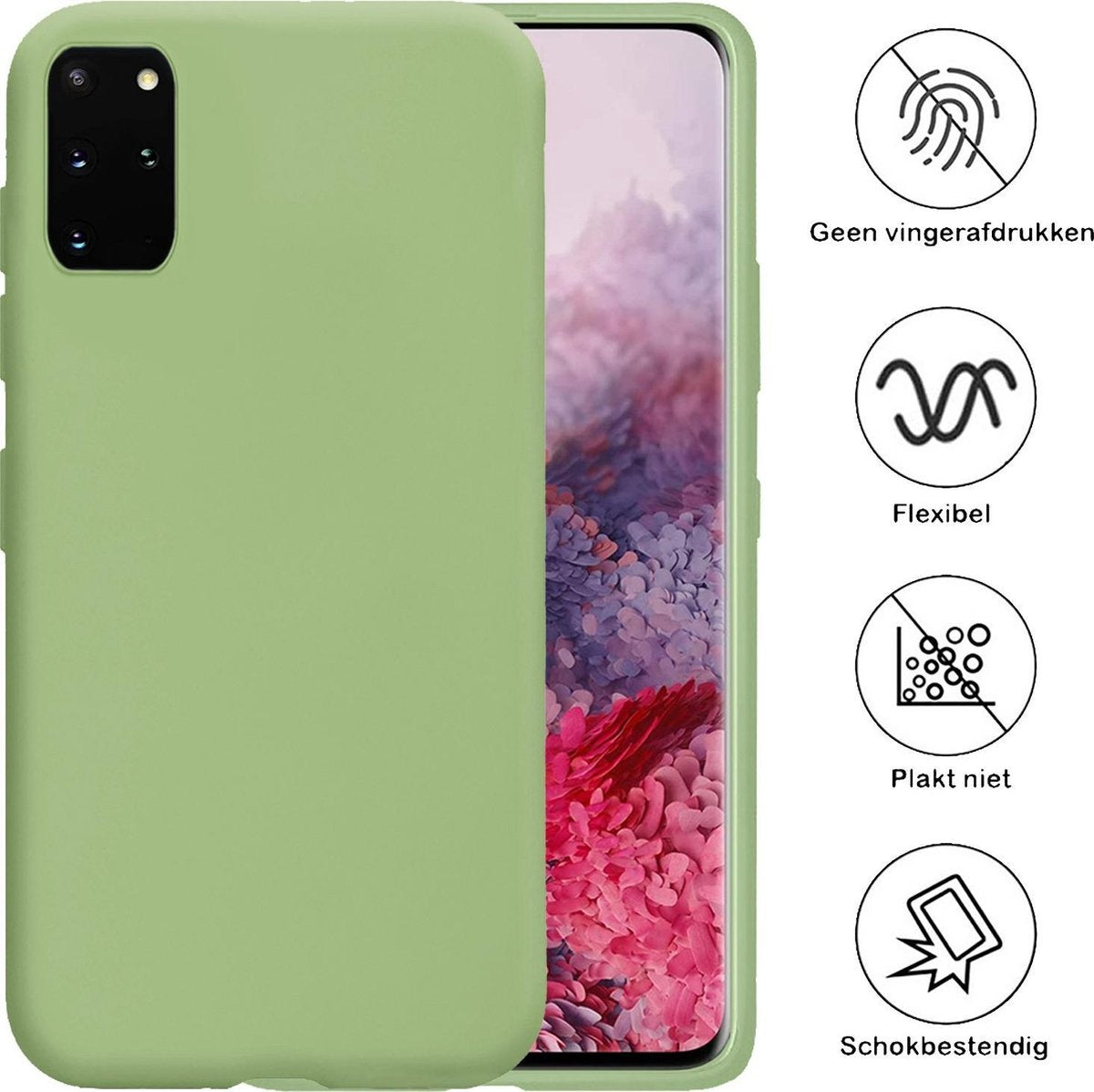 Samsung S20 Plus Hoesje Siliconen - Groen