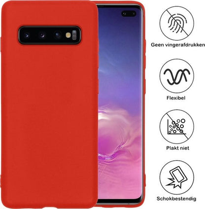 Samsung S10 Hoesje Siliconen - Rood