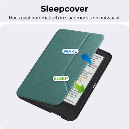 Kobo Clara Colour Trifold Bookcase Hoes - Donkergroen