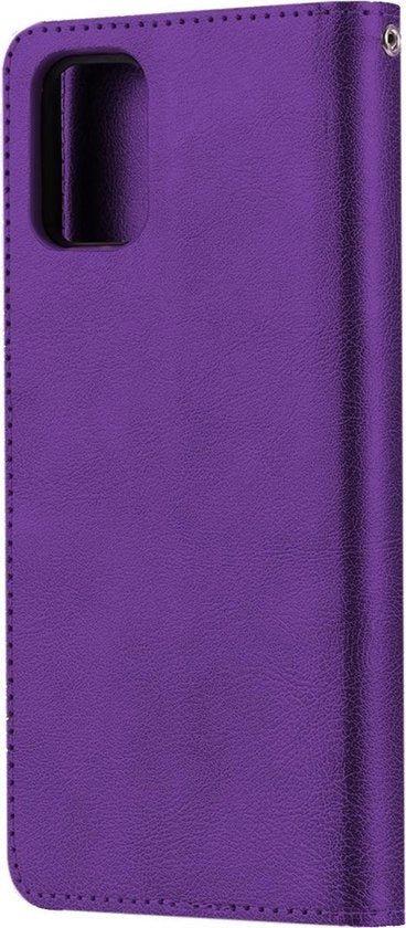 Samsung A41 Hoesje Bookcase Cover met Kaarthouder - Paars