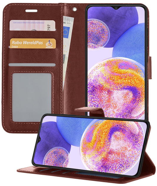 Samsung A23 Hoesje Book Case Kunstleer - Bruin