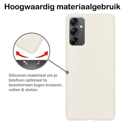 Samsung A14 Hoesje Siliconen Backcover Lichtgewicht - Wit