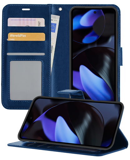 Google Pixel 10 Pro XL Hoesje Bookcase Cover met Kaarthouder - Donkerblauw