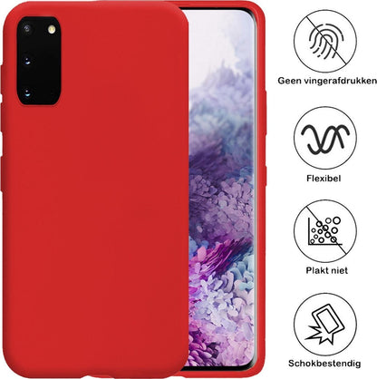 Samsung S20 Hoesje Siliconen - Rood