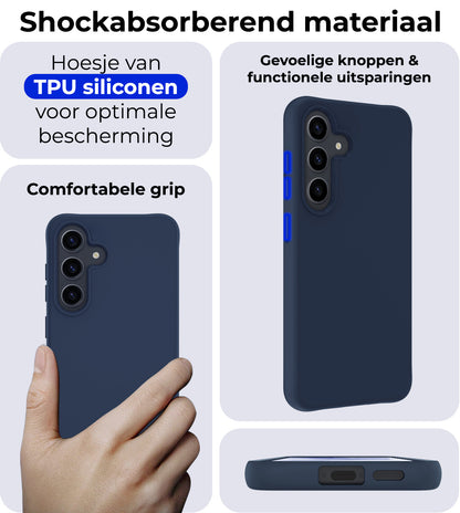 Samsung A55 Hoesje Siliconen Backcover Lichtgewicht - Donkerblauw