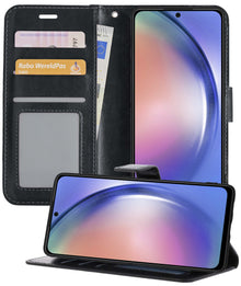 Samsung A54 Hoesje Bookcase Cover met Kaarthouder - Zwart