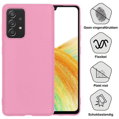 Samsung A33 Hoesje Siliconen Backcover Lichtgewicht - Lichtroze