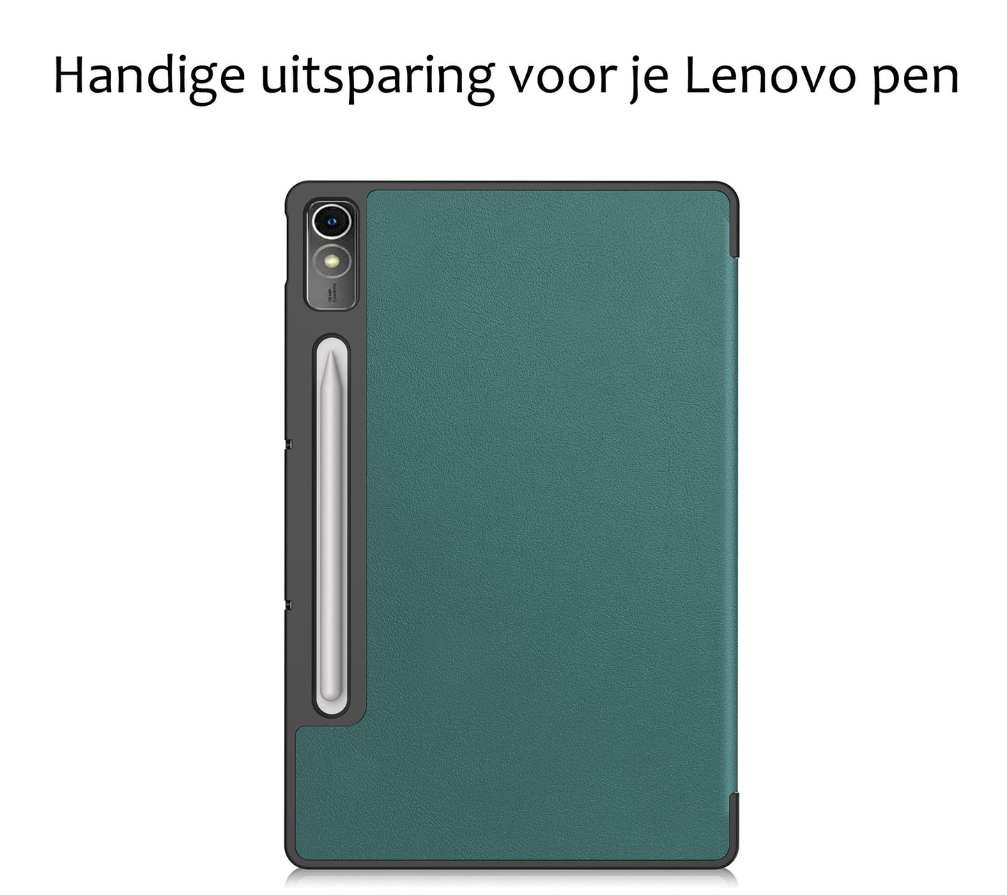 Lenovo Tab P12 Hoesje Book Case Met Lenovo Pen Uitsparing - Donkergroen