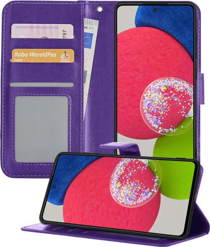 Samsung A52s Hoesje Bookcase Cover met Kaarthouder - Paars