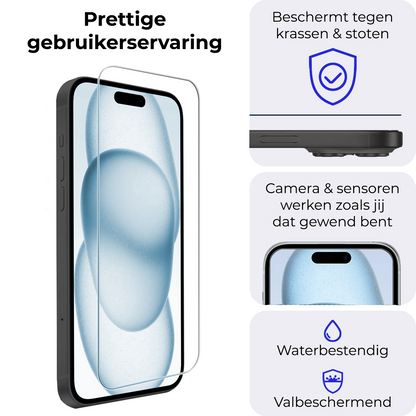 iPhone 15 Pro Screenprotector Gehard Glas met Installatieframe
