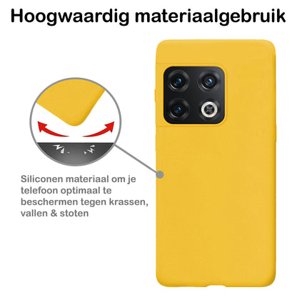 OnePlus 10 Pro Hoesje Siliconen Backcover Lichtgewicht - Geel