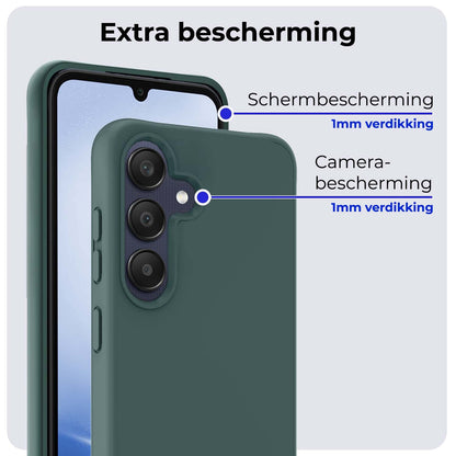 Samsung A25 Hoesje Siliconen Backcover Lichtgewicht - Donkergroen