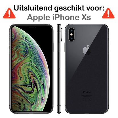 iPhone Xs Hoesje Bookcase Cover met Kaarthouder - Donkerblauw