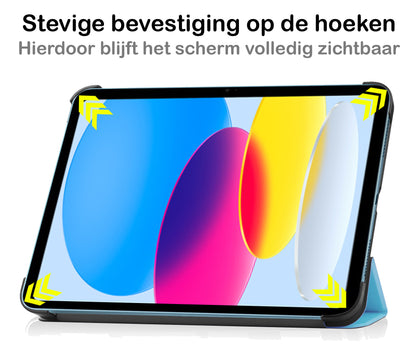 iPad 2022 / 2025 (A16 ) Trifold Bookcase Hoes - Lichtblauw