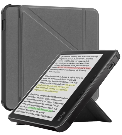 Kobo Libra Colour Trifold Hoesje - Grijs