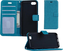 iPhone 7/8/SE 2020 Hoesje Bookcase Cover met Kaarthouder - Turquoise