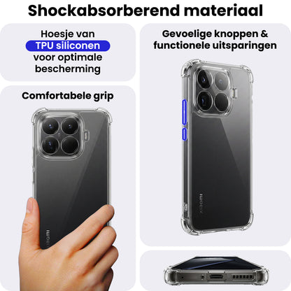 Xiaomi 15T Pro Hoesje Shockproof Backcover Siliconen - Transparant