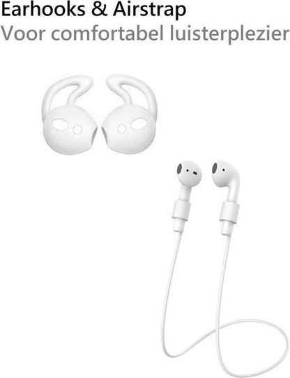 AirPods Hoesje Siliconen 3-in-1 met Clip - Transparant