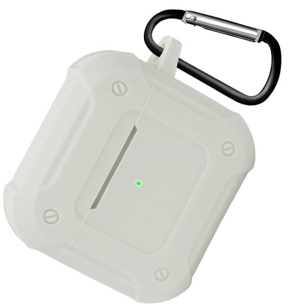 AirPods 3 Hoesje Shock Proof Case Siliconen met Clip - Wit