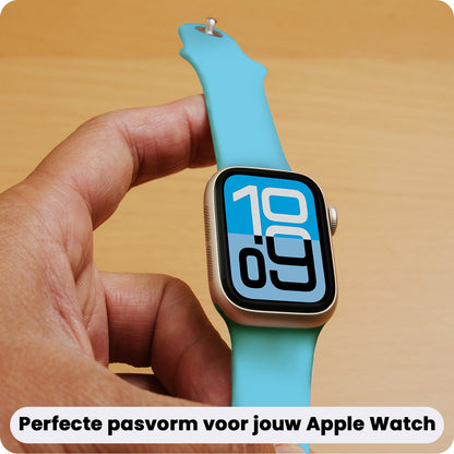 Apple Watch 1, 2, 3, 4, 5, 6, 7, 8, 9, SE - 38/40/41 mm Bandje Siliconen met verstelbare polsband - Lichtblauw