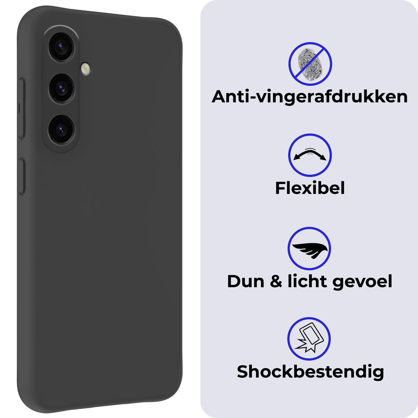 Samsung A35 Hoesje Siliconen - Zwart