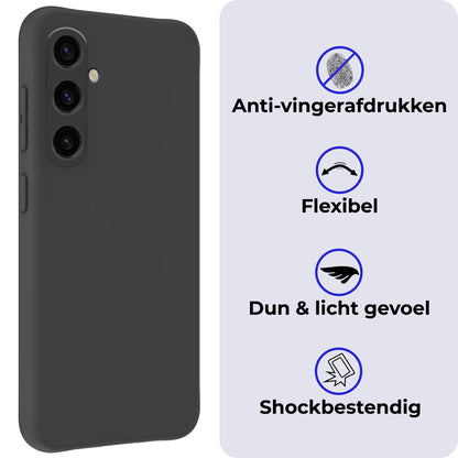 Samsung A35 Hoesje Siliconen - Zwart