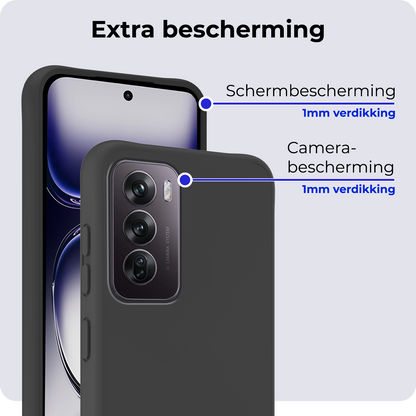 OPPO Reno 12 Hoesje Siliconen Backcover Lichtgewicht - Zwart