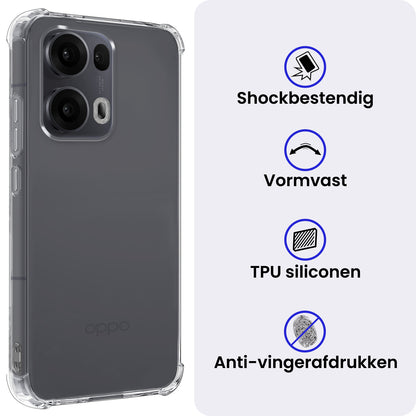 OPPO Reno 13 Pro Hoesje Shockproof Backcover Siliconen - Transparant