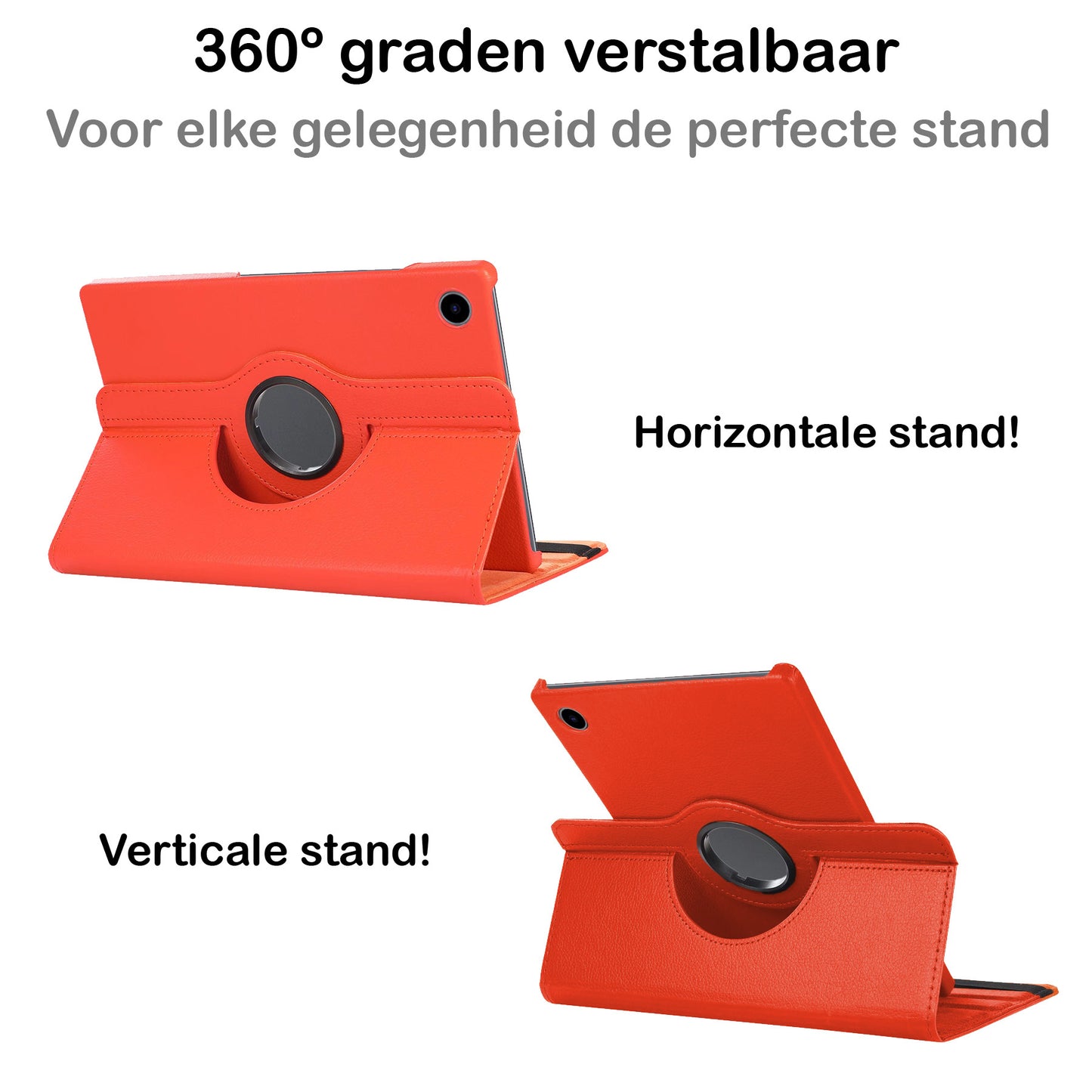 Samsung Galaxy Tab A8 Hoesje 360ðð Draaibare Book Case Kunstleer - Oranje