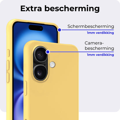 iPhone 16 Hoesje Siliconen Backcover Lichtgewicht - Geel