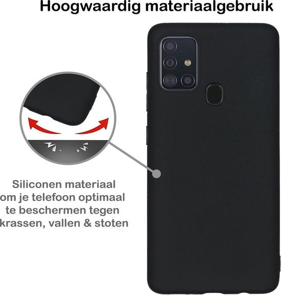 Samsung A21s Hoesje Siliconen - Zwart