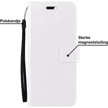 Samsung A14 Hoesje Book Case Kunstleer - Wit