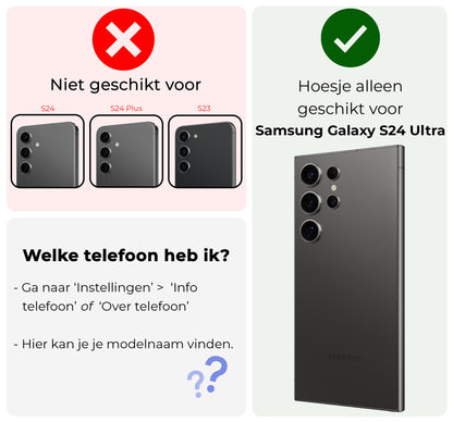 Samsung S24 Ultra Hoesje Bookcase Cover met Kaarthouder - Zwart