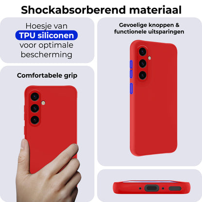 Samsung A35 Hoesje Siliconen Backcover Lichtgewicht - Rood