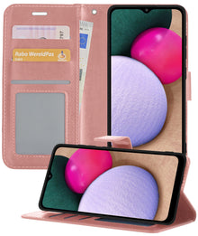 Samsung A03s Hoesje Bookcase Cover met Kaarthouder - Rosé goud